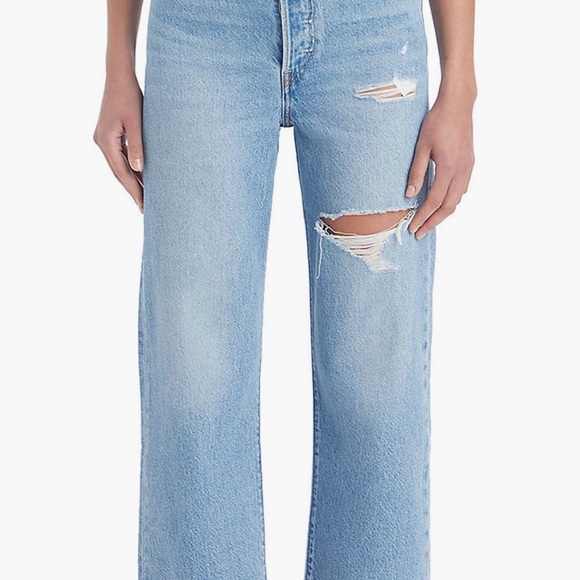 Levi's Denim - Levi's Blue Ankle Cropped high waist rib cage jeans